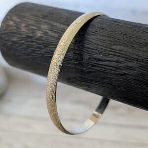 Vintage Bracelet 7.75" Bangle Gold Tone Patterned Design